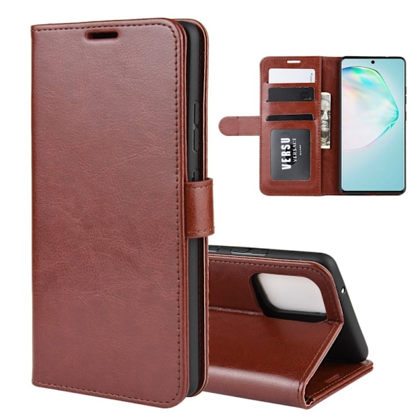 Samsung Galaxy S10 Lite - Crazy Horse Plånboksfodral - Brun Brown Brun