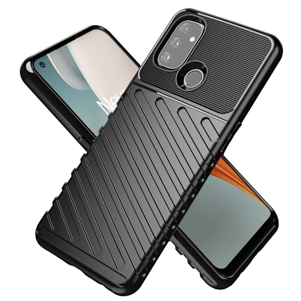 OnePlus Nord N100 - Twill Textur Skal - Svart Black Svart