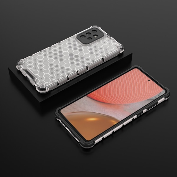 Samsung Galaxy A72 - Armor Honeycomb Textur Skal - Vit White Vit