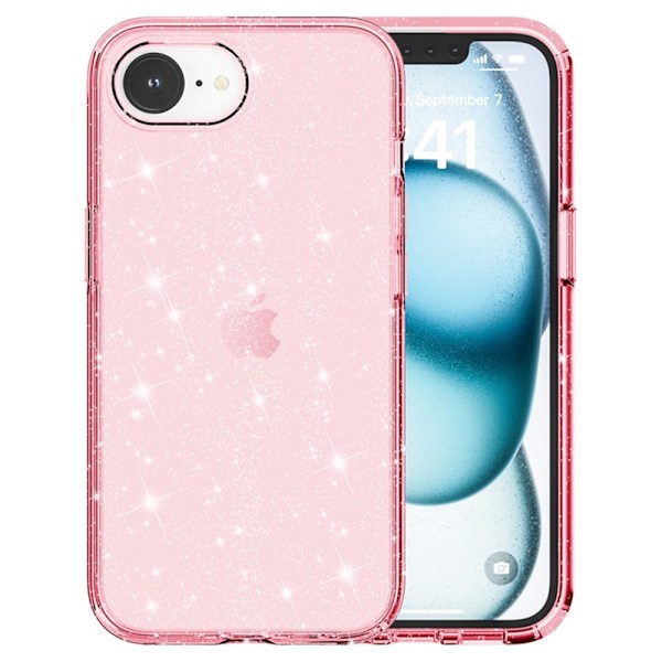 iPhone 16e Skal Glitter Shockproof Rosa