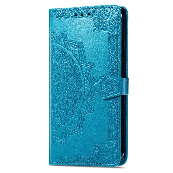 iPhone 16 Pro Max Fodral Mandala Läder Blå