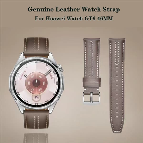 Klockarmband 22 mm Äkta Läder Mörk Brun