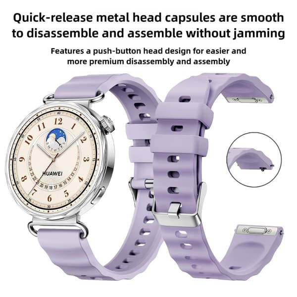 Klockarmband 18 mm Quick Release Wave Silikon Lila