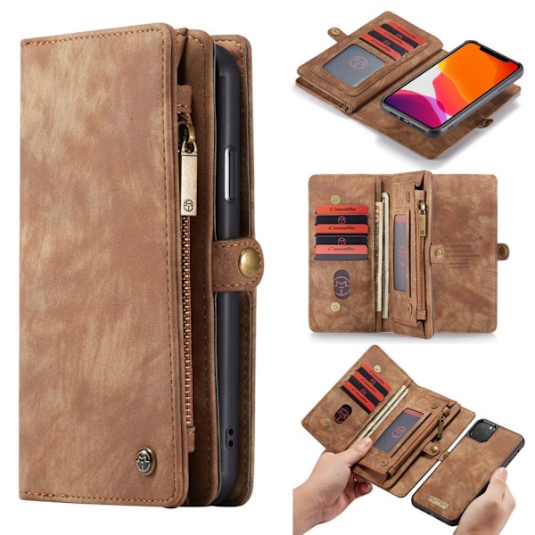 iPhone 11 Pro Max - CASEME 2-i-1 Multifunktionellt Fodral - Brun Brown Brun
