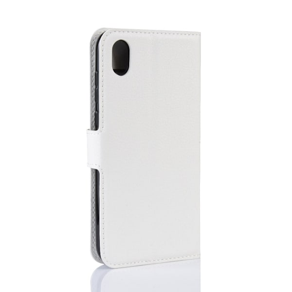 Huawei Y5 (2019) - Litchi Plånboksfodral - Vit White Vit