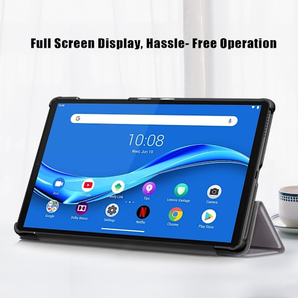 Lenovo Tab M10 Plus (2nd Gen) Tri-Fold Fodral Grå Grey Grå