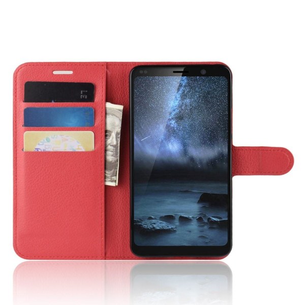 Nokia 9 PureView - Litchi Plånboksfodral - Röd Red Röd