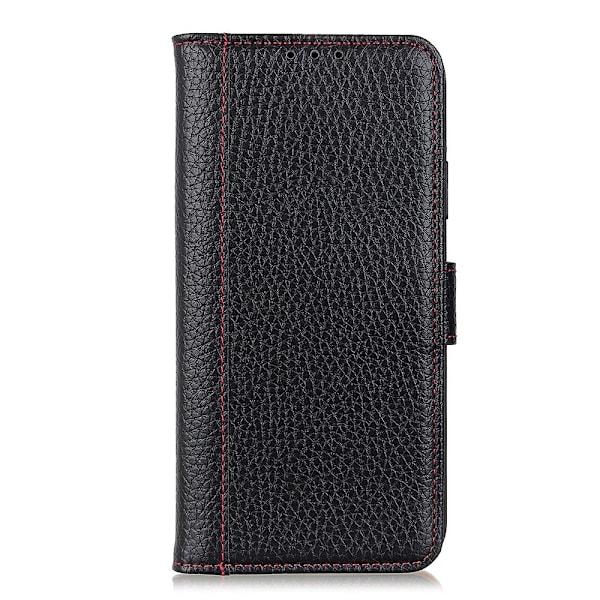 Samsung Galaxy A72 - Litchi Läder Fodral - Svart Black Svart