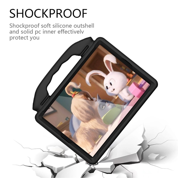 iPad 10.2 2019/2020/2021, Air 10.5, Pro 10.5, Pro 11 2018 Skal Barn Svart Svart