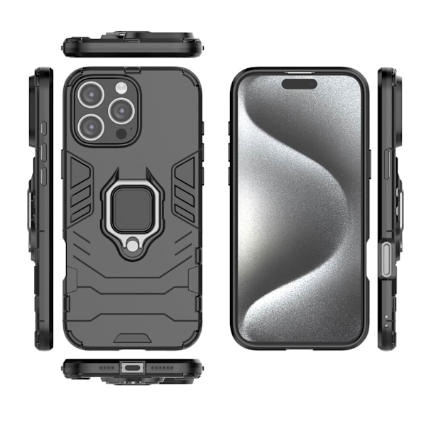 iPhone 16 Pro Max Skal Hybrid Armor Ring Svart