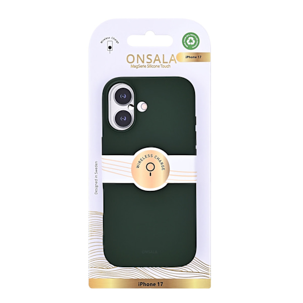 Onsala iPhone 17 Mobilskal Med Silikonkänsla Olivgrön