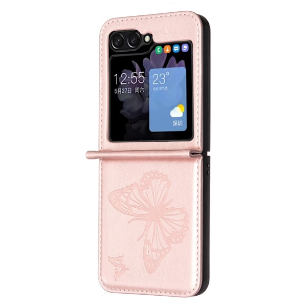 Galaxy Z Flip 6 Skal Fjäril Textur Rosa