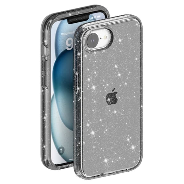 iPhone 17e / 16e Skal Glitter Shockproof Svart