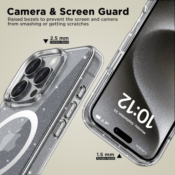 Tech-Protect iPhone 16 Pro Skal MagSafe FlexAir Hybrid Glitter
