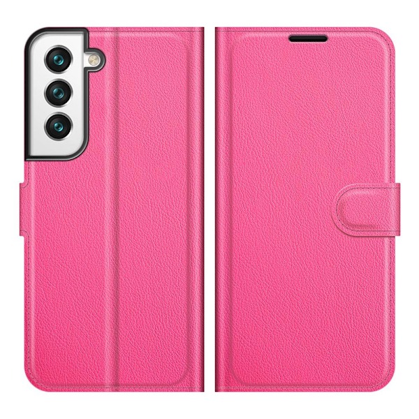 Samsung Galaxy S22 Plus Fodral Litchi Textur Rosa