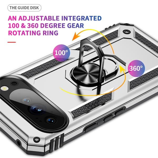 Google Pixel 10 Pro XL Skal Armor Ring Hybrid Silver