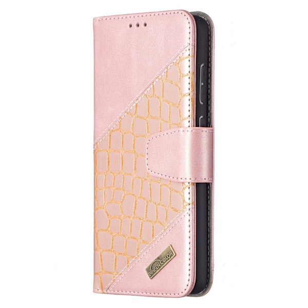 Samsung Galaxy A72 - Krokodil Läder Fodral - Roséguld Roséguld Roséguld