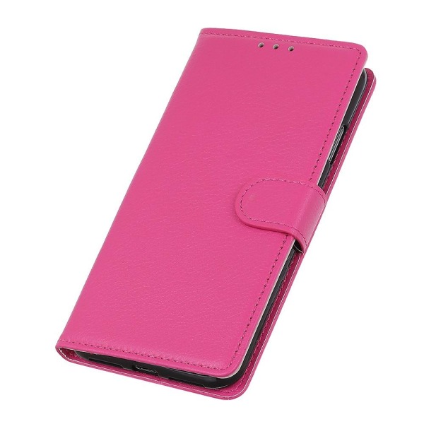 OnePlus 7 - Plånboksfodral Litchi - Rosa Pink Rosa