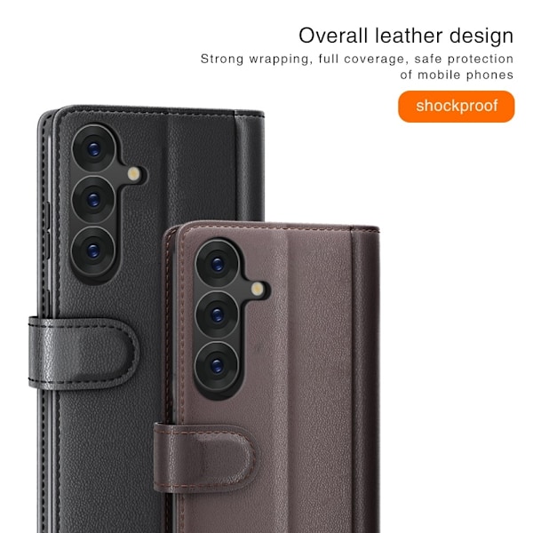 Samsung Galaxy S25 Plus Fodral Premium Äkta Läder Brun