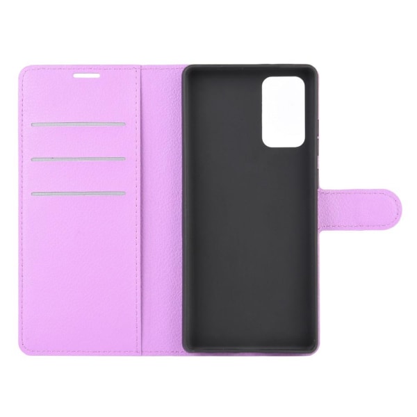 Samsung Galaxy Note 20 - Litchi Plånboksfodral - Lila Purple Lila