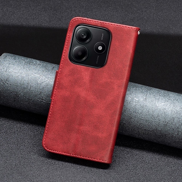 Xiaomi Redmi Note 14 4G Fodral Läder Solid Shark Röd