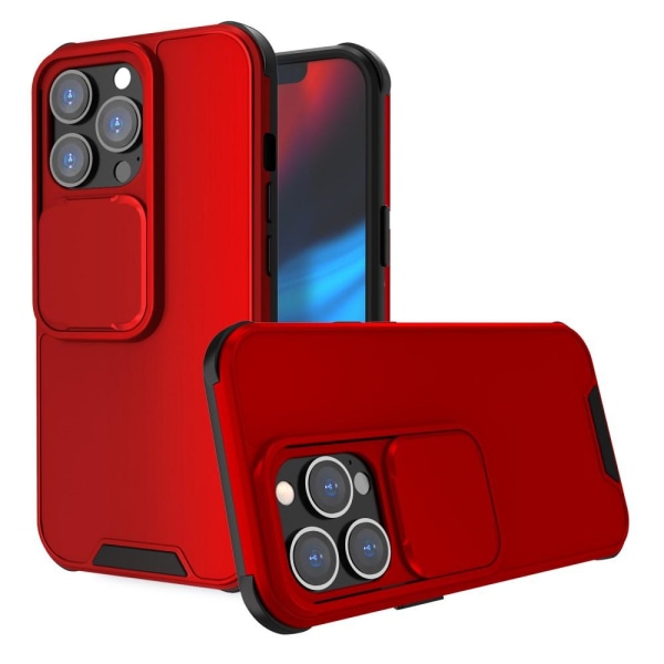 iPhone 13 - Hybrid Shockproof CamShield Skal - Röd