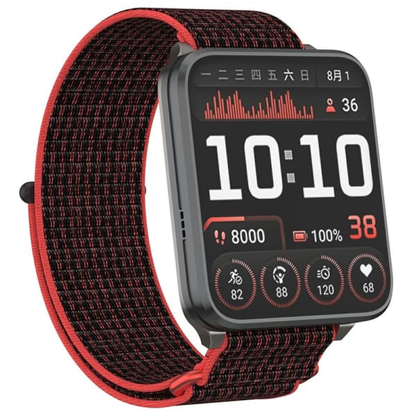 Garmin Venu X1 Armband Nylon Loop Röd / Svart