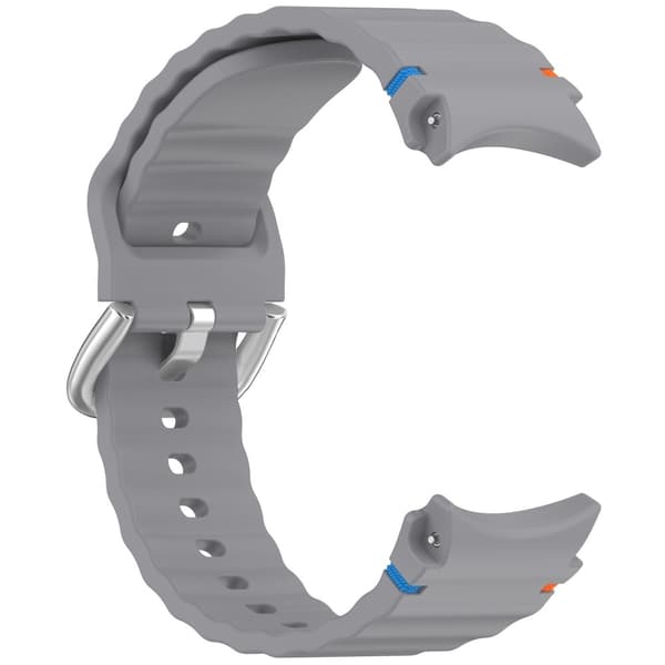 Galaxy Watch 5/5 Pro/6/7/FE Armband Silikon Wave Design Grå