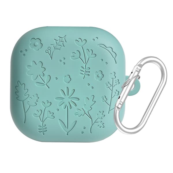 Samsung Galaxy Buds 4 / 4 Pro Skal Silikon Blommigt Tryck Grön