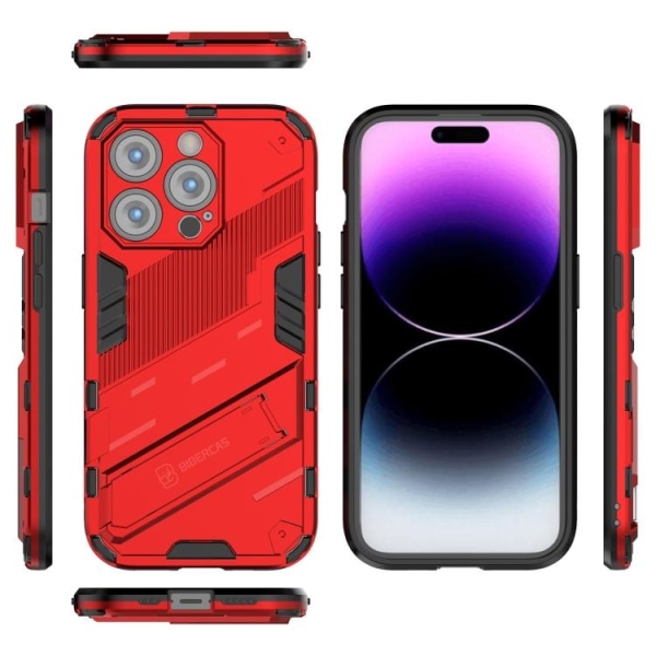 iPhone 14 Pro Skal Hybrid Med Kickstand Röd