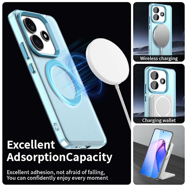 Xiaomi Redmi Note 14 5G Skal MagSafe Matt Hybrid Blå