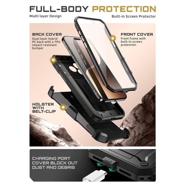 Supcase iPhone 17 Pro Skal Unicorn Beetle Pro Svart