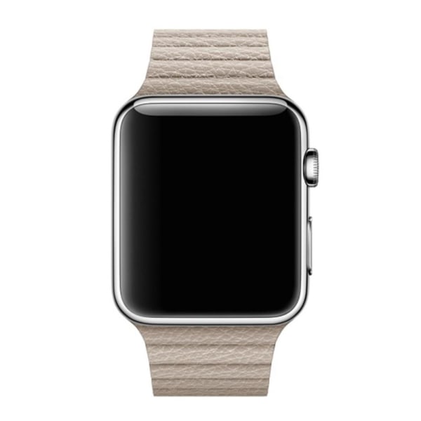 Magnetisk Loop Armband I Äkta Läder Apple Watch 40/38 mm - Beige