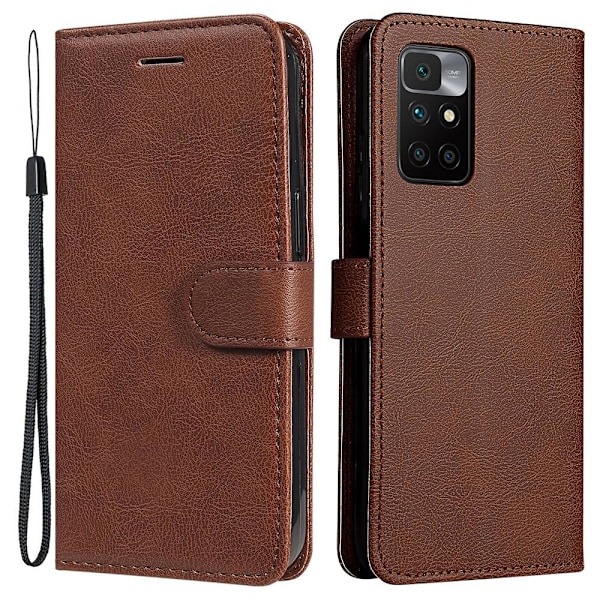 Xiaomi Redmi 10 Fodral Solid Läder Brun