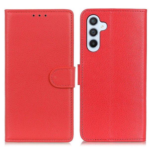 Samsung Galaxy S23 FE Fodral Litchi Läder Röd