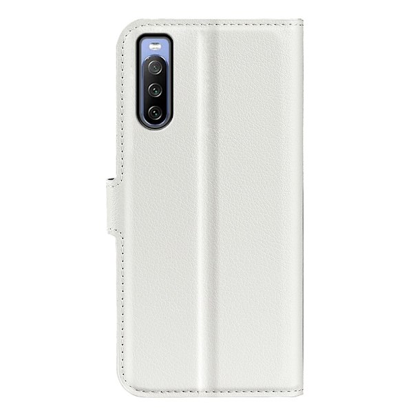 Sony Xperia 10 IV Fodral Litchi Läder Vit