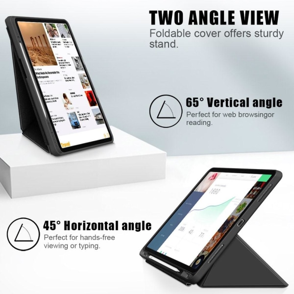 iPad Air 2020/2022 / Pro 11 Fodral Läder Origami Svart Svart