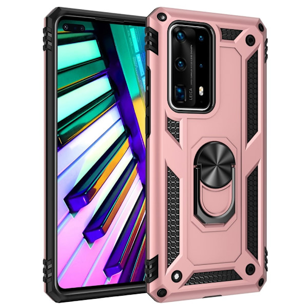 Huawei P40 - Stöttåligt Ring Skal - Roséguld Roséguld Roséguld