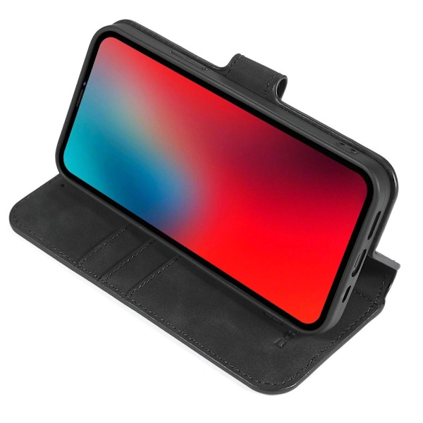 DG.MING iPhone 13 Pro Fodral Retro Läder Svart Svart