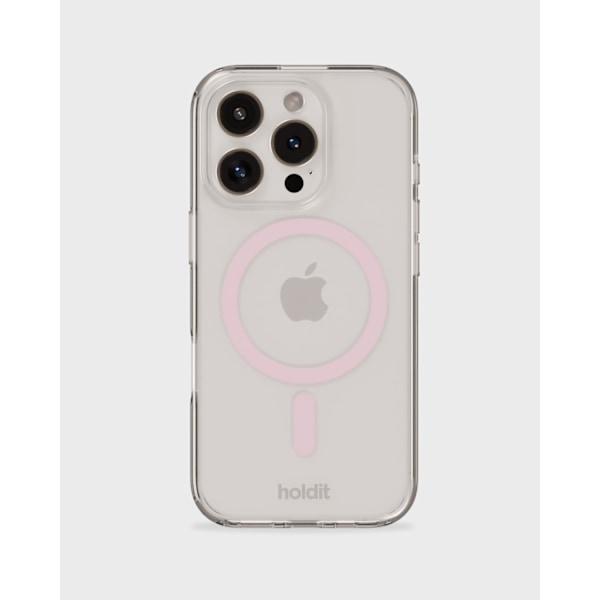 holdit iPhone 16 Pro Max Mobilskal MagSafe Rosa/Transparent