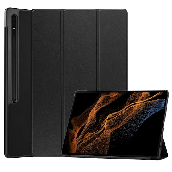 Galaxy Tab S10 Ultra/S9 Ultra/S8 Ultra Fodral Tri-Fold Svart