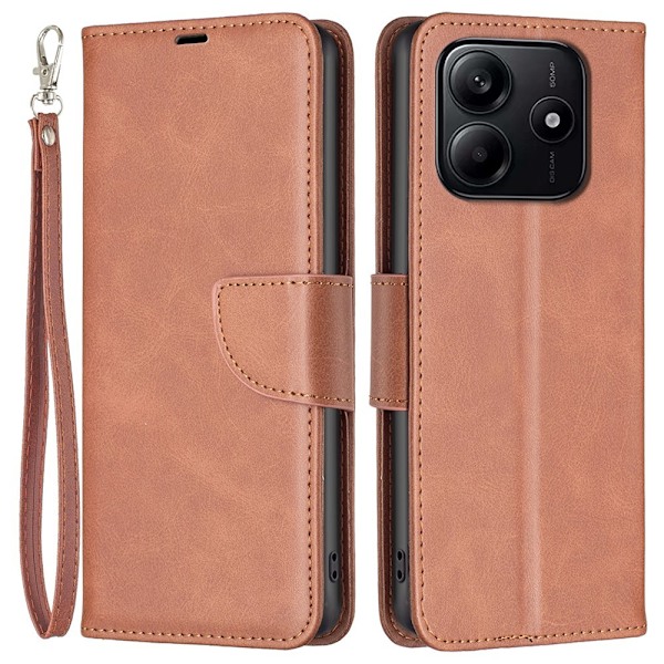 Xiaomi Redmi Note 14 4G Fodral Läder Solid Shark Brun