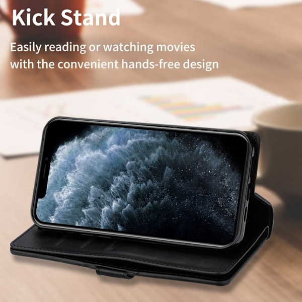 Samsung S9 Plus Multifunktionellt Flerkort Läder Fodral - Svart