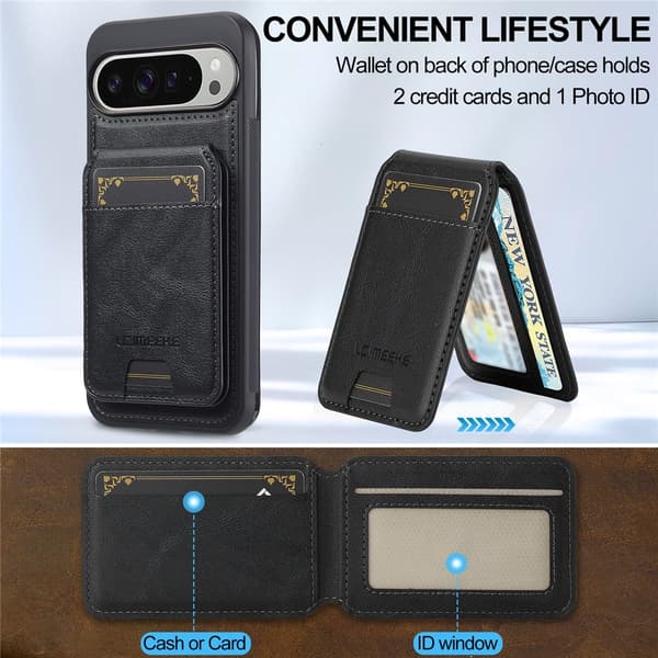 LC.IMEEKE Google Pixel 10/10 Pro/9/9 Pro Skal Magnetiskt Kortfack