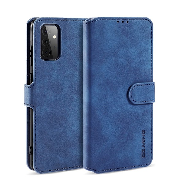 Samsung Galaxy A72 - DG.MING Retro Läder Fodral - Blå Blue Blå