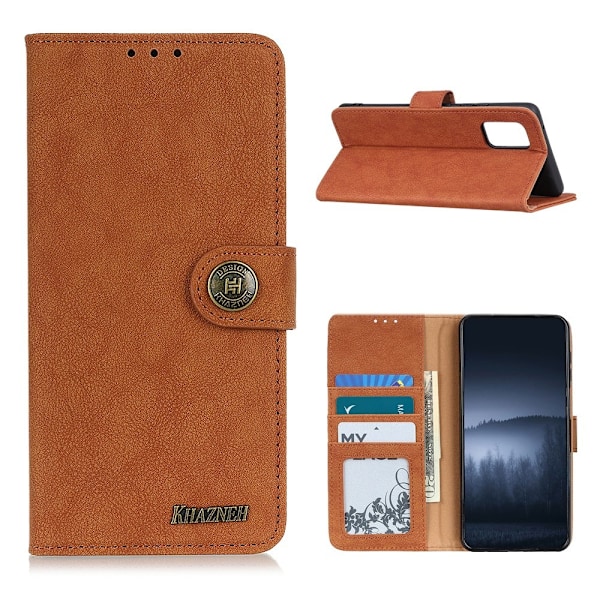Samsung Galaxy A02s - KHAZNEH Retro Split Läder Fodral - Brun Brown Brun