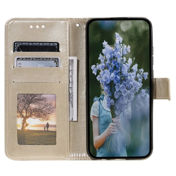 Samsung Galaxy S23 FE Fodral Mandala Läder Guld