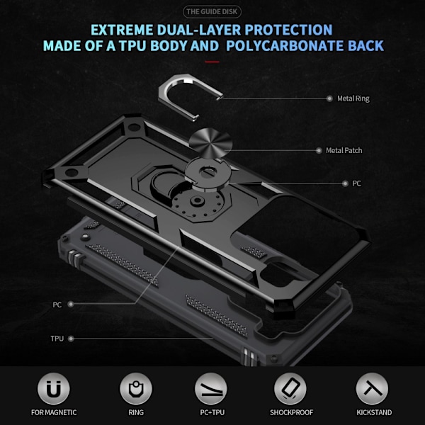 Xiaomi 15 Skal Shockproof Hybrid Ring Svart