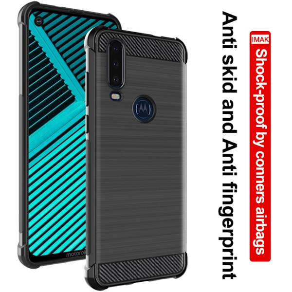 Motorola One Action - IMAK Vega Airbag TPU Skal - Svart Black Svart