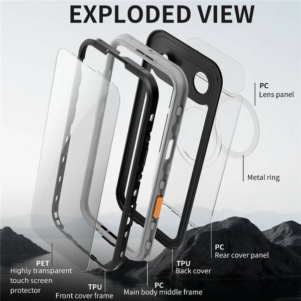 REDPEPPER iPhone Air Skal MagSafe Vattentät IP68 Svart